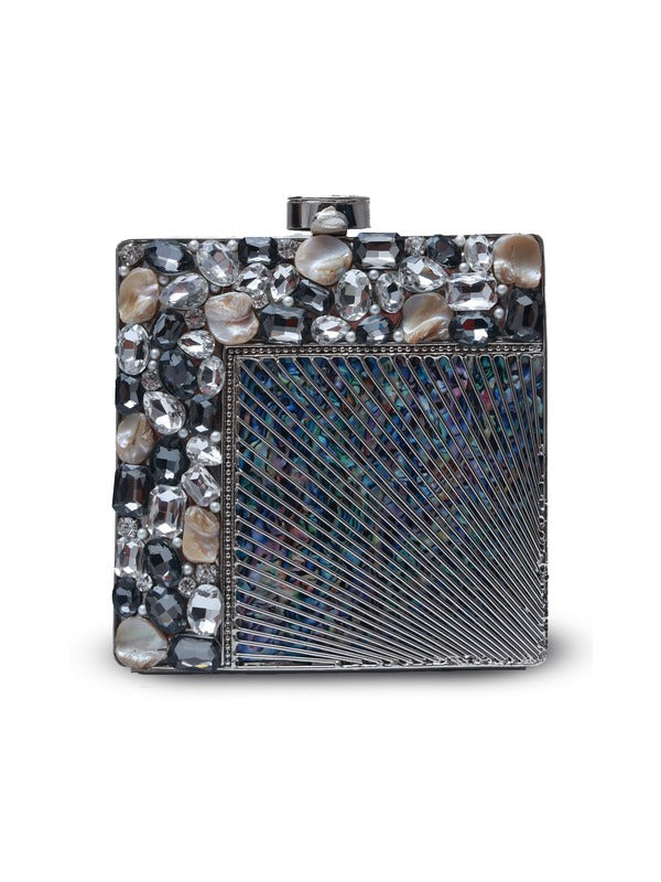 Aqsa Embellished Brass Clutch