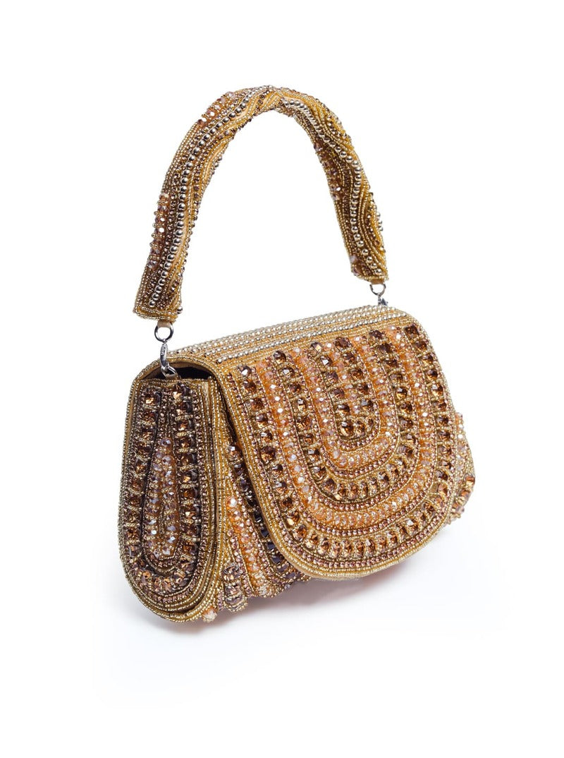 Chloe Gold Flap Over Bag with Handle