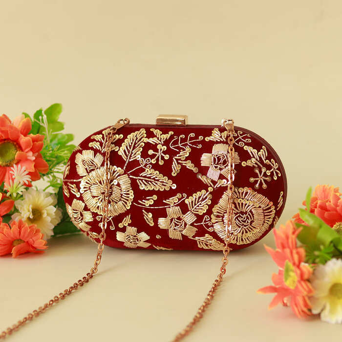 Begum Zardozi Hand Embroidered Clutch