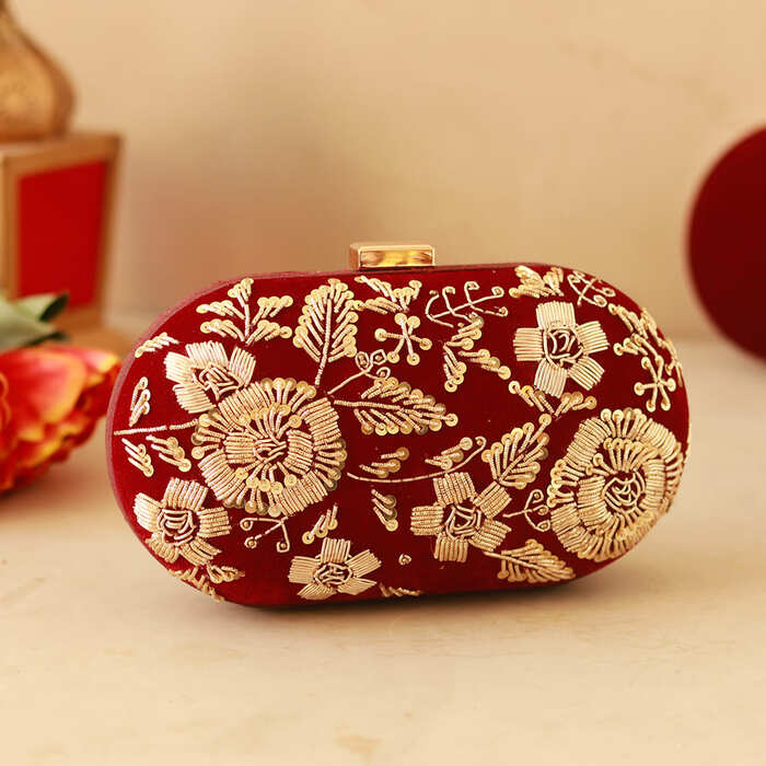 Begum Zardozi Hand Embroidered Clutch