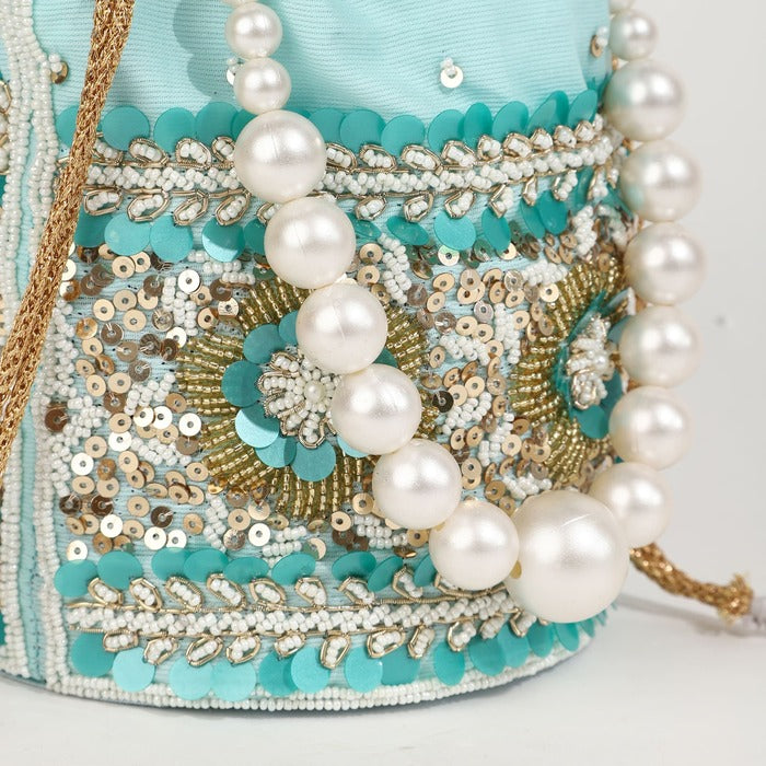 Ama Potli Bag with Pearl Handle