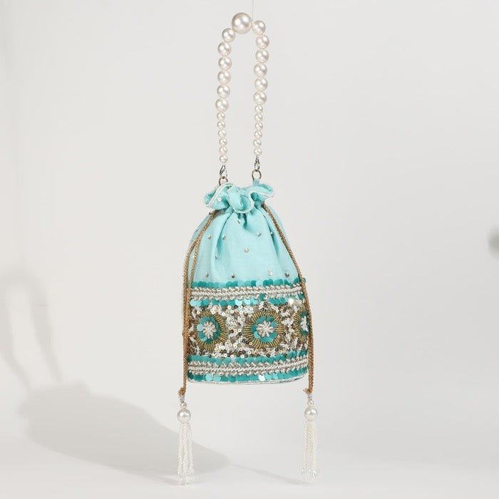 Ama Potli Bag with Pearl Handle