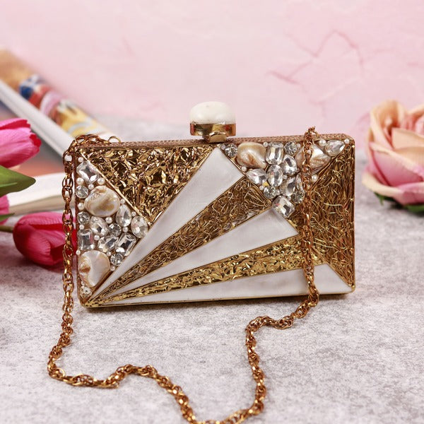 Iqra Embellished Mother of Pearl Clutch