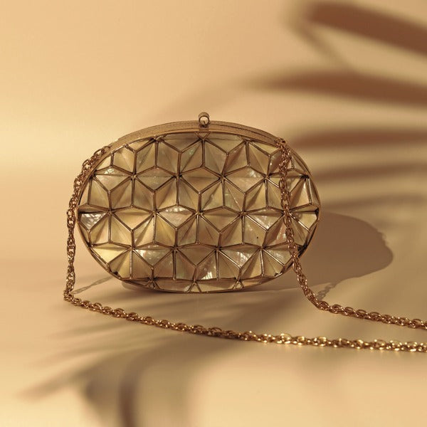 Maya 3D Mother of Pearl Clutch