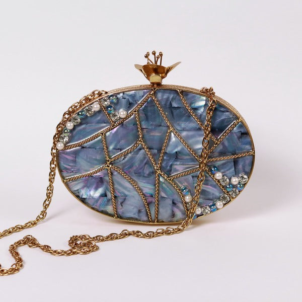 Nargis Embellished Mother of Pearl Clutch