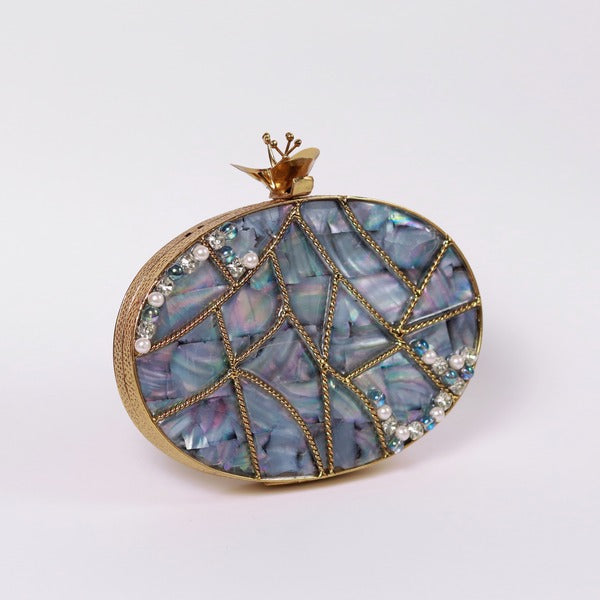 Nargis Embellished Mother of Pearl Clutch