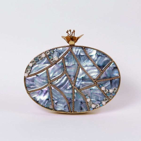 Nargis Embellished Mother of Pearl Clutch