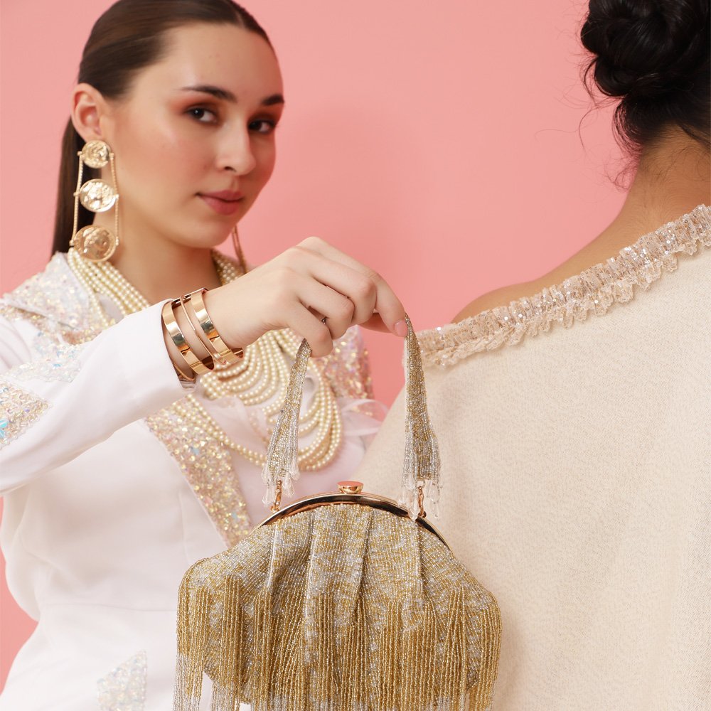 Buy Fabbhue Women Maroon Embellished Box Sling Bag online